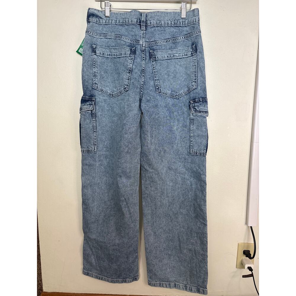 NWT Gap Size 28 Mid Rise '90s Loose Cargo Utility Baggy Denim Light Blue Jeans - Picture 7 of 7